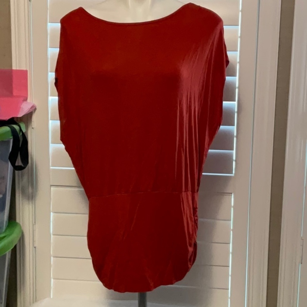 Cato Red Asymmetrical Sleeveless Blouse